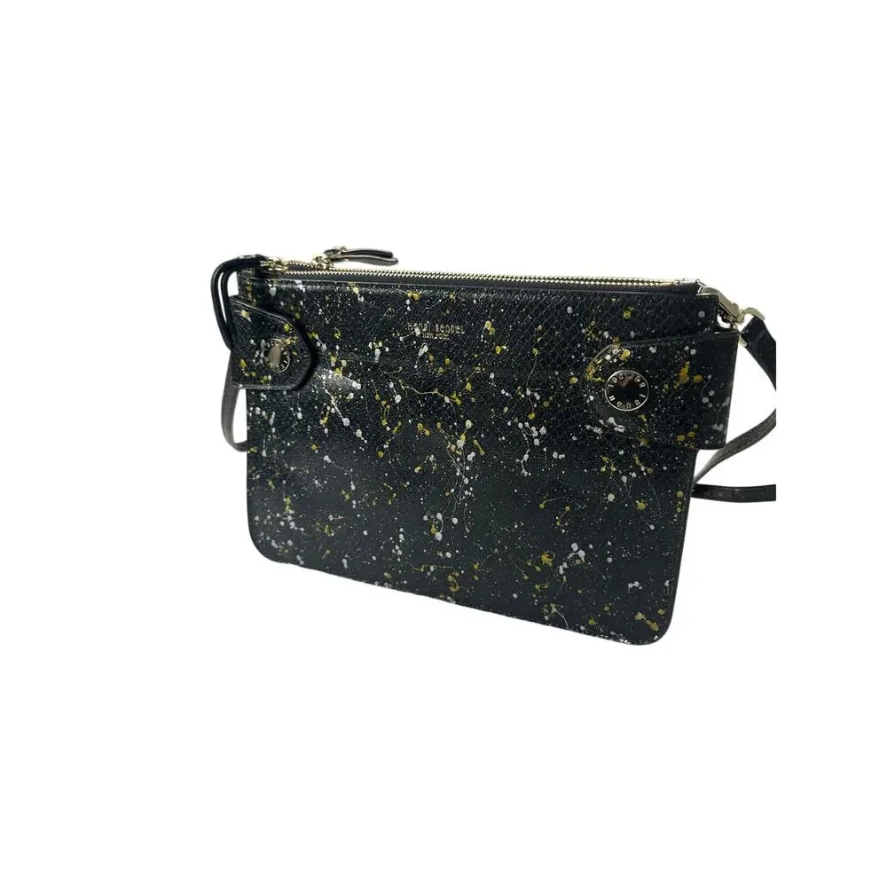 Henri‎ Bendel Divine Splatter Snake Crossbody Women OS Black NWOT Rare Leather